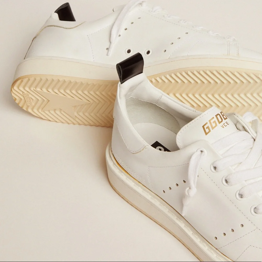 golden goose starter sneakers in all white leather - Picture 3 of 16